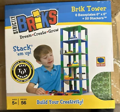 Buy Strictly Briks Tower 6 X6  Baseplates + 50 Stackers ( LEGO Compatible ) • 9.45£