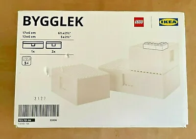 Buy Ikea Lego BYGGLEK White Storage Box Set Of 3 With Lid Limited Release • 42.19£