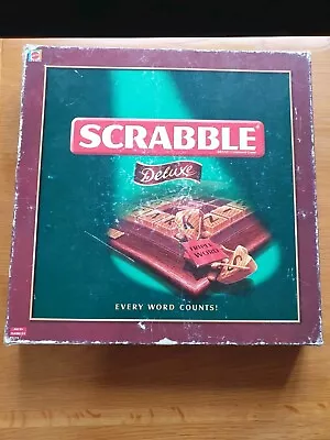Buy Scrabble Deluxe Board Game Mattel 2005 Turntable Boxed Pre-Owned 100% Complete  • 29£
