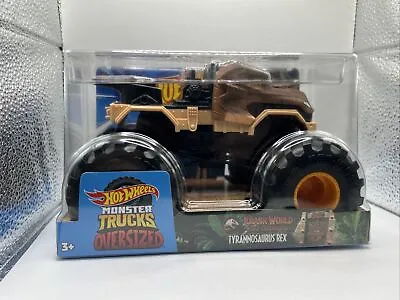 Buy Hot Wheels Monster Trucks Oversized 1:24 T Rex Jurassic World Die-Cast Collectib • 20£