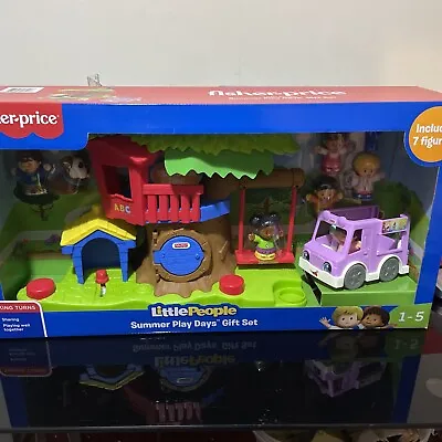 Buy New Boxed Little People 7 Figures Fisher Price Summer Play Days Toy Gift Set • 29.99£