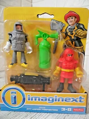 Buy Fisher Price Imaginext Cfc15 City Airport Firefighters Figure Set **free P&p** • 7.98£