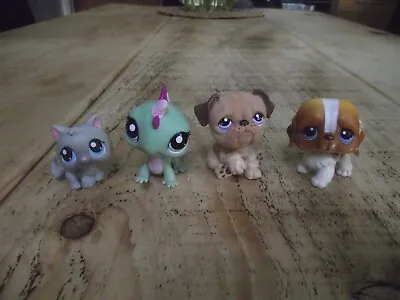 Buy Littlest Pet Shop Hasbro Set Of 4 Figures Dog,cat,animal #5 • 13.99£