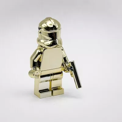 Buy Lego Chrome Gold Clone Trooper Phase 2 Star Wars Minifigure + Gun New!! • 1.20£