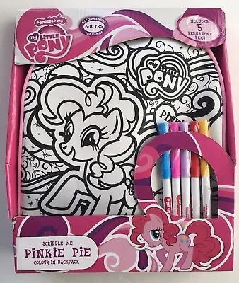 Buy My Little Pony Colour Your Own Bag BACKPACK Scribble Me Pinkie Pie Colour In Bag • 5.99£