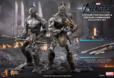 Buy 1/6 Hot Toys Chitauri Footsoldier & Commander Exclusive Set ==loose== Avengers • 225£