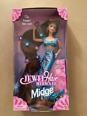Buy 1995 Barbie Jewel Hair Mermaid Midge Made In Indonesia Nrfb • 299.77£