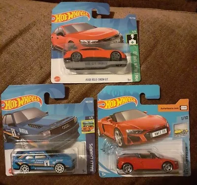 Buy 3 New Hot Wheels Audis - All Different Inc R8 Spyder,  Rs E Tron , Sport Quattro • 8.75£