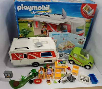 Buy Playmobil Summer Fun Playset 5434 Caravan And Accessories Plus Towing Car • 6.50£