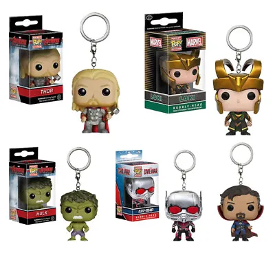 Buy Gift Funko Bag POP Keychain Loki Thor Hulk ANT-MAN Figure Dolls Keyring • 10.79£