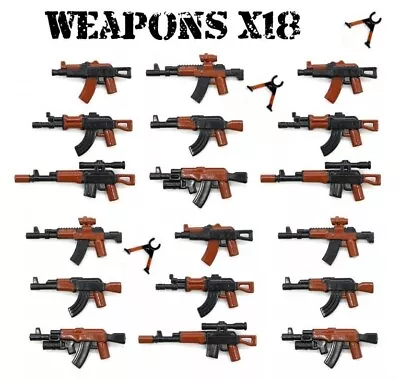 Buy X18 WW2 Military Army AK47 Weapons - Building Blocks Compatible Guns Rifles • 6.99£