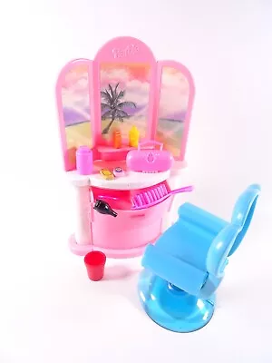 Buy Barbie Play Set Hula Hair Barber Salon Makeup Table Chair As Pictured (14281) • 17.46£