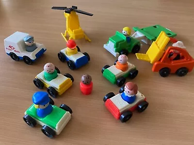 Buy Vintage Fisher Price Little People - Cars, Flat Bed Truck Trailer, Forklift RARE • 24.95£