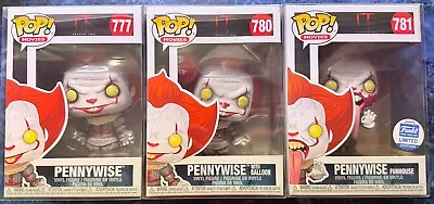 Buy Funko Pop #777 780 781 IT Pennywise Set Funhouse Funko Shop Limited Edition NEW • 40£