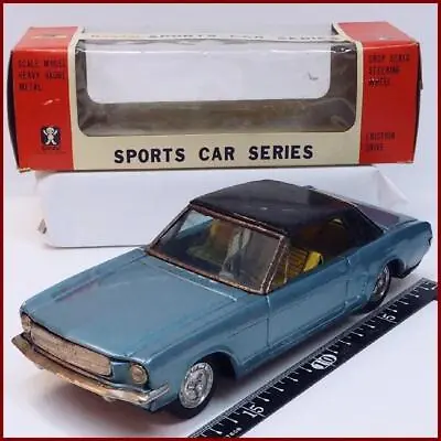 Buy Old Bandai Ford Mustang Blue Tin Toy Car With Box • 577.06£