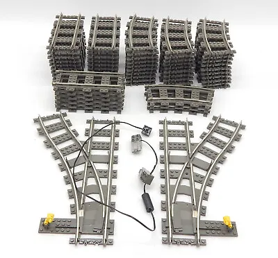 Buy LEGO 9V Railroad Rails Bundle Straight Curves Switching Cable • 161.32£