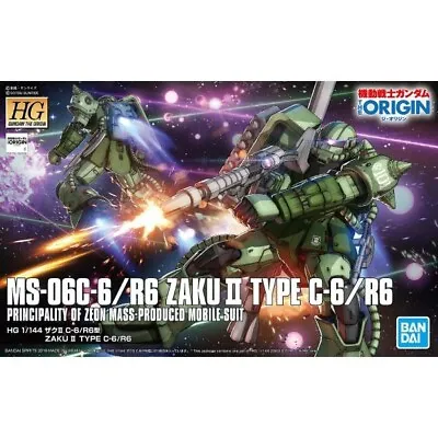 Buy Bandai Hg Mobile Suit Gundam MS-06C-6/R6 Zaku II 1/144 Model Kit Gunpla  • 25£