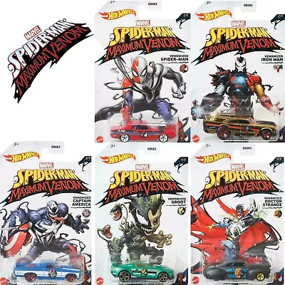 Buy Hot Wheels Spiderman Maximum Venom 5 Character Cars COMPLETE SET Official Mattel • 19.49£