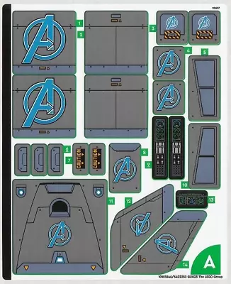 Buy LEGO MARVEL - Sticker Sheet A For Set 76248 The Avengers Quinjet • 5.99£
