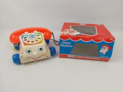 Buy Chatter Telephone Fisher Price Vintage Toy Boxed 1974 747 Toy Phone T445 • 8.99£