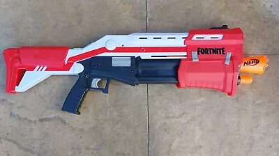 Buy Fortnite NERF TS-1 Mega Pump Blaster Bossmerg-12 Red White Big Gun Action • 22.99£