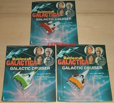 Buy 3x Battlestar Galactica 1978 Die Cast Galactic Crusier Ship Cars Vintage Larami  • 34.99£