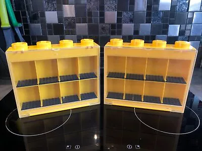 Buy 2 X Official Lego 8 Minifigure Display Case Yellow Flip Down Stackable Hanging • 39.99£
