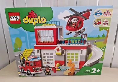 Buy 🚒🔥 Lego Duplo 10970 Fire Station & Helicopter Playset Push & Go Fire Truck   • 68£