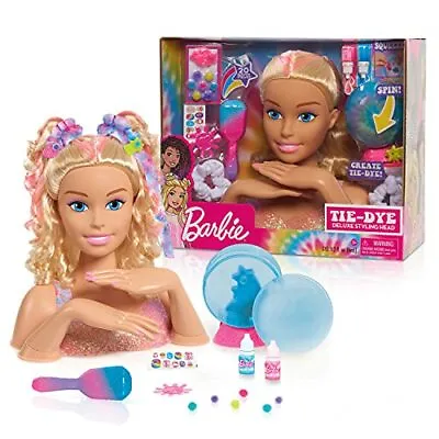 Buy JP Barbie JPL63651 Barbie Deluxe Blonde Tie Dye Styling Head, Multi Colour • 88.42£