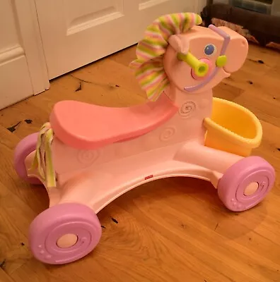 Buy Fisher Price Pink Roll-Along Musical Pony, In Good Condition, PLS C Description • 9.99£