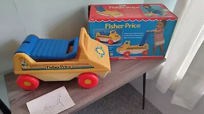 Buy Vintage Fisher Price Walk And Push Along Car, Baby Walker(1983) #989 Very Rare!  • 180£