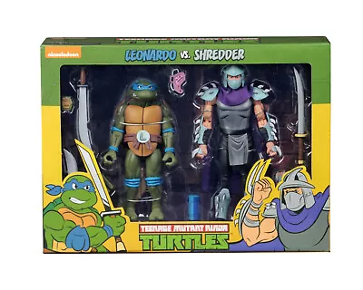 Buy Leonardo Vs Shredder Cartoon 2-Pack Teenage Mutant Ninja Turtles TMNT Figure NECA • 385.34£