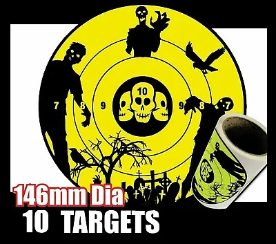 Buy 10 Zombie Targets Wall Stickers  Nerf Bb Guns Wall STICKER Target 14.5cm • 5.99£