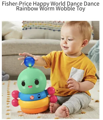 Buy FISHER PRICE Happy World Dance Rainbow Worm Toy Baby Sensory Development Toys • 18.99£