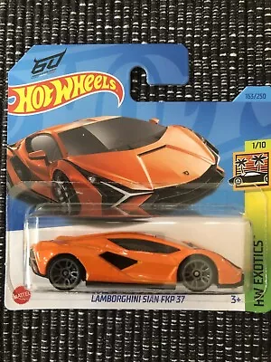 Buy Hot Wheels Lamborghini Sian FKP 37 Orange 163/250  Short Card New • 8£