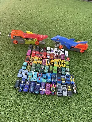 Buy 68 Hot Wheel Cars And Two Hot Wheel Chomp Transporters  • 10£