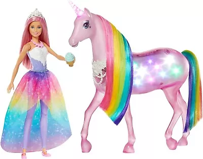 Buy Barbie Dreamtopia Magical Lights Unicorn • 65.99£