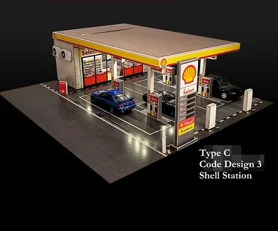 Buy 1:64 Scale Petrol Station/Gas Station Paper Diorama Building Kits For HotWheels • 22.68£