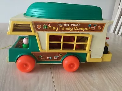 Buy Vintage 1970s Fisher Price Pull Along Family Camper Van • 5£