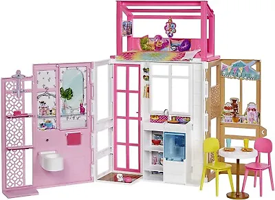 Buy Mattel Loft Barbie With 2 Floors And 4 Play Areas, Doll Not Included HCD47 • 42.37£