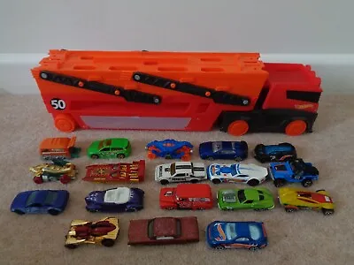 Buy Hot Wheels Hauler Truck Will Hold 50 Cars Comes With X 18 Vehicles Hotwheels • 22£