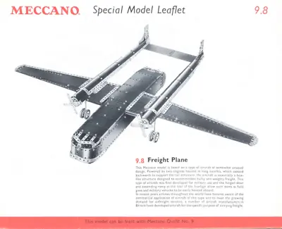 Buy Meccano Model Plan 10.28 / 9.8 Freight Plane • 2.99£