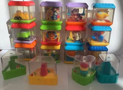 Buy 12 Fisher Price Peek-a-Boo Blocks Cubes Toy Blocks Sensory Baby Animals Mixed • 9.99£