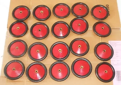 Buy MECCANO JOB LOT OF 20 BLACK/RED No.187 METAL ROAD WHEELS - WITH CLIPS PRESENT • 9.99£