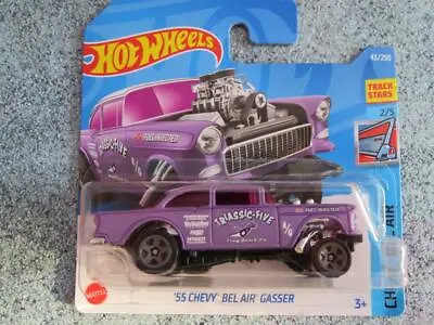 Buy H2043 1955 CHEVY BEL AIR GASSER Lilac Hot Wheels 2022 043/250 CaseEF 2nd Colour • 3.48£