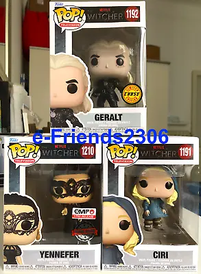 Buy 3 Funko THE WITCHER 1192 GERALT CHASE + 1210 YENNEFER + 1191 CIRI - MINT • 77.12£