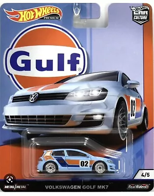 Buy Hot Wheels Volkswagen Golf Mk7 Gulf Premium Real Riders Car Culture • 39.99£
