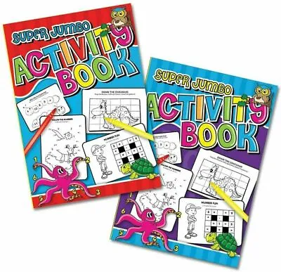 Buy KIDS A4 Super Jumbo Activity Colouring Book 192 Pages Puzzle Fun Animal ArtCraft • 3.99£