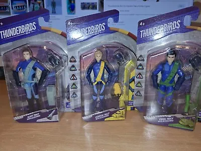 Buy Bandai Thunderbirds 4  (9.5cm) Action Figures Set Of 3 Virgil Gordon & Scott • 10.99£