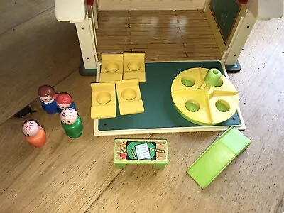 Buy Vintage Fisher Price School House Set With Figures And Magnetic Letters • 25£